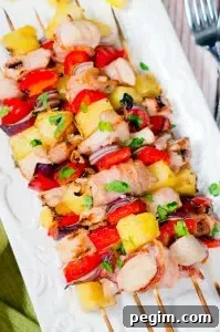Bacon pineapple chicken kebabs