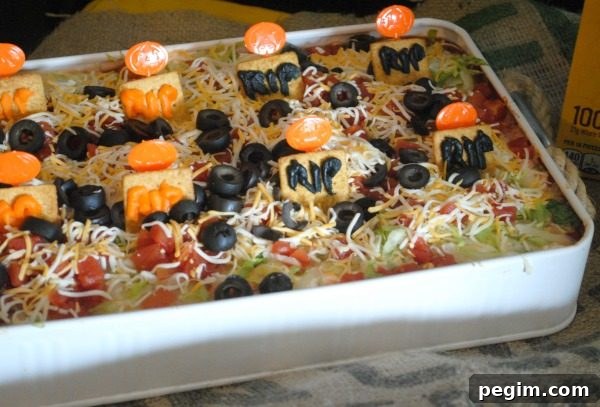 graveyard bean dip - halloween party foods
