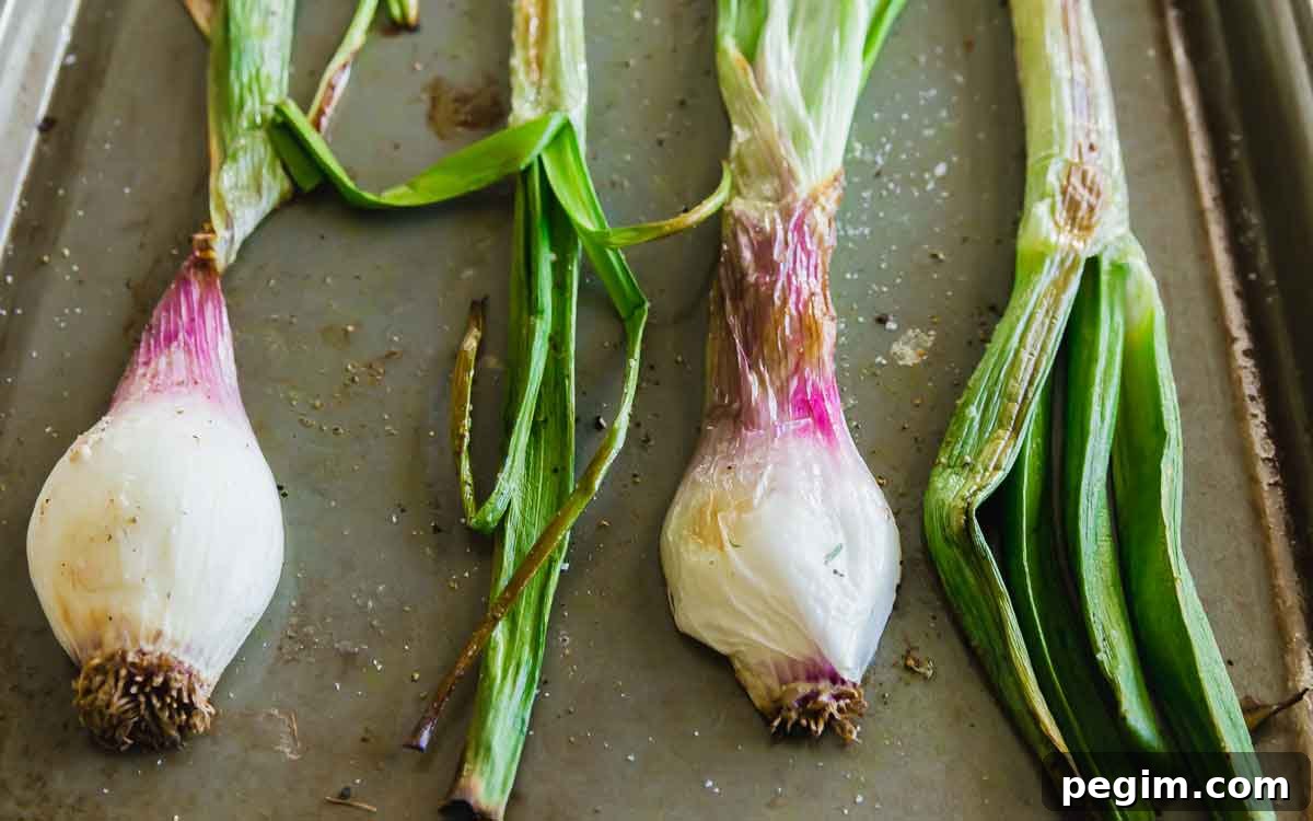 Roasted spring onions are part of this easy spring lamb nachos recipe.