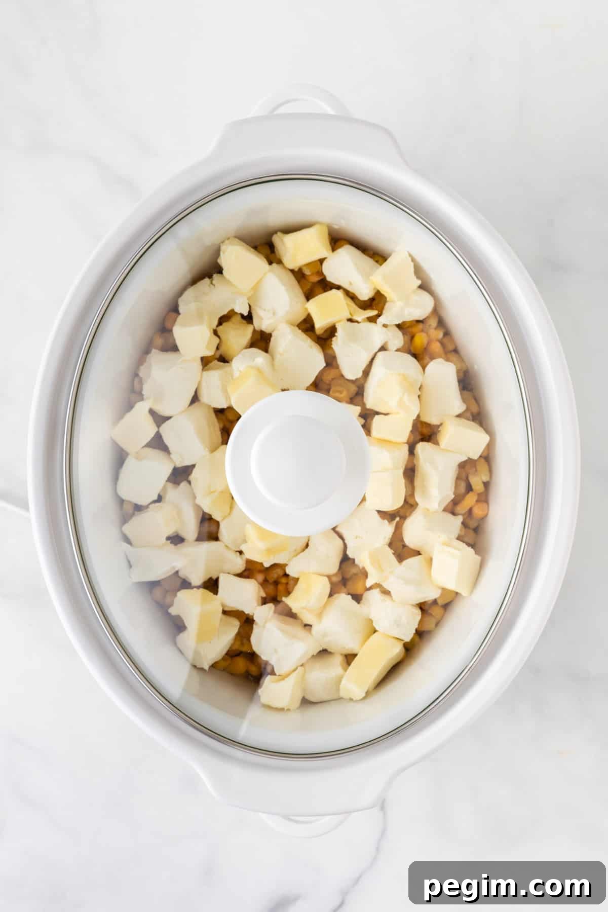 putting the lid on the creamed corn