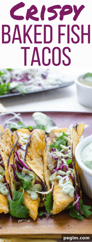 As far as oven baked fish recipes goes, this is the BEST and probably the easiest. A healthy recipe for Crispy Baked Fish Tacos! Tilapia coated with a cornmeal crust and served with cilantro garlic lime crema, these baked fish tacos are delicious. #fishtacos #fishtacorecipe #tilapia #bakedfish #ovenbakedfish #bakedtilapia #cornmealcrustedfish #crispyfish #nofryfish #fishdinner