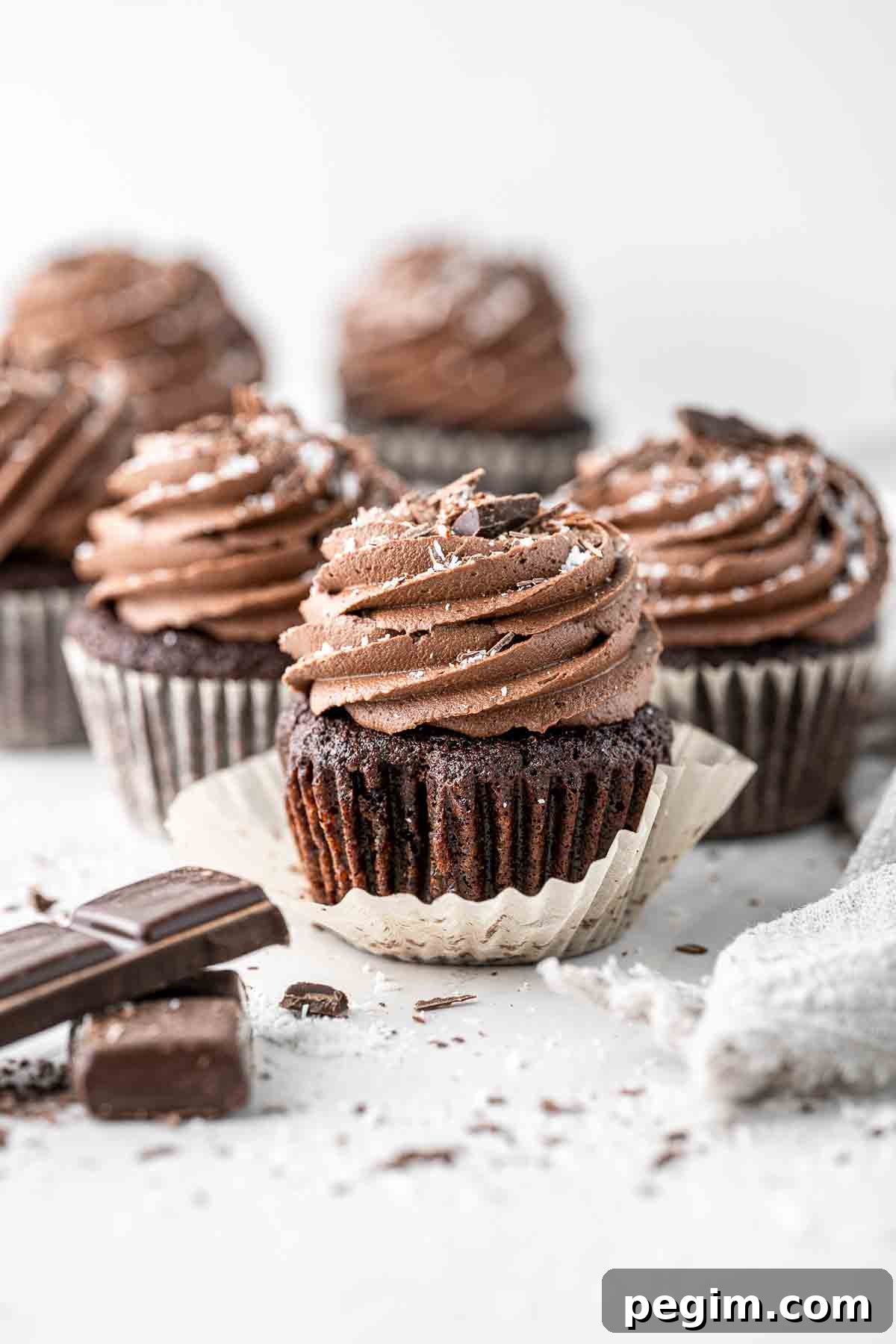 Chocolate and coconut cupcakes with buttercream.