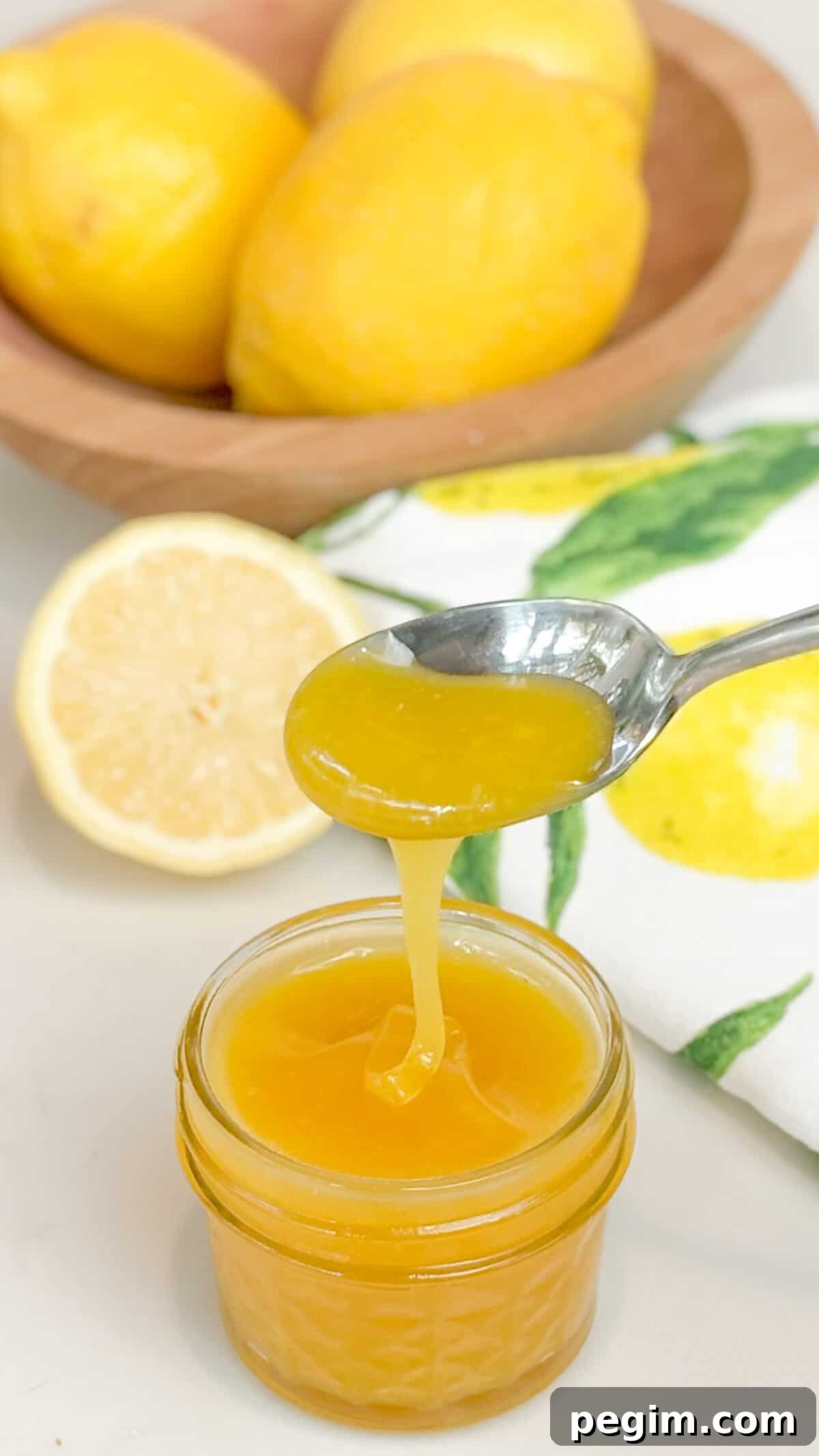 Spooning up some lemon curd.
