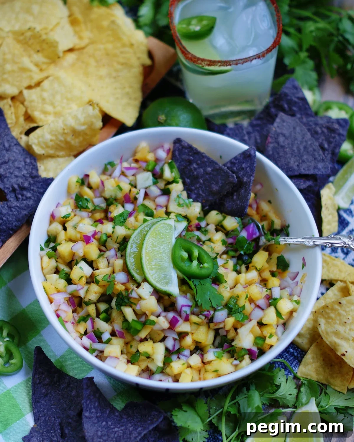 fresh pineapple salsa is a wonderful appetizer dip or topping for grilled chicken and fish.