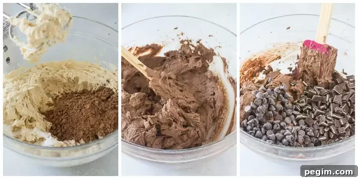 how to make chocolate mint cookies steps 4 through 6