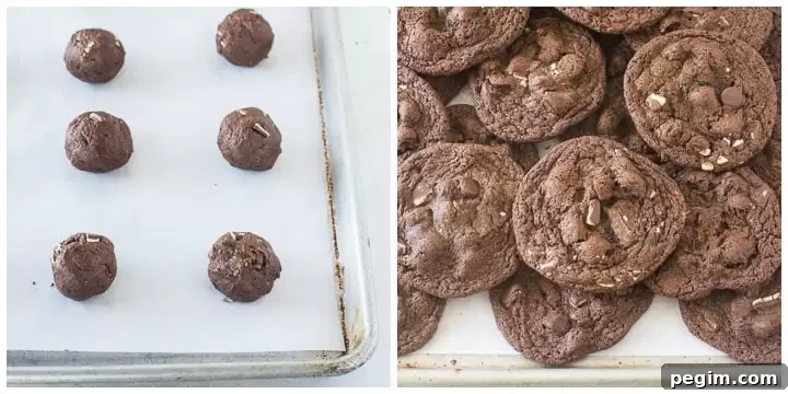 how to make chocolate mint cookies steps 7 and 8