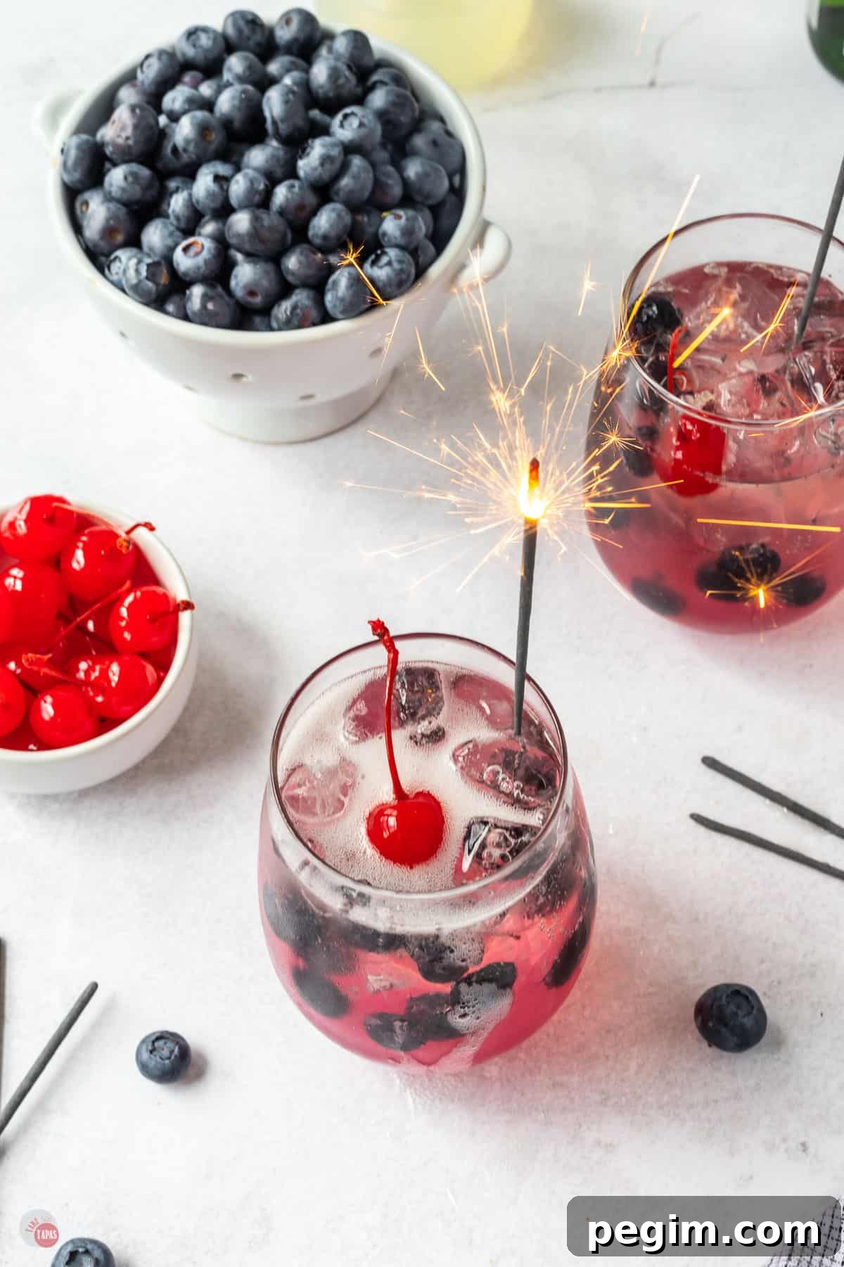 cocktail with sparkler