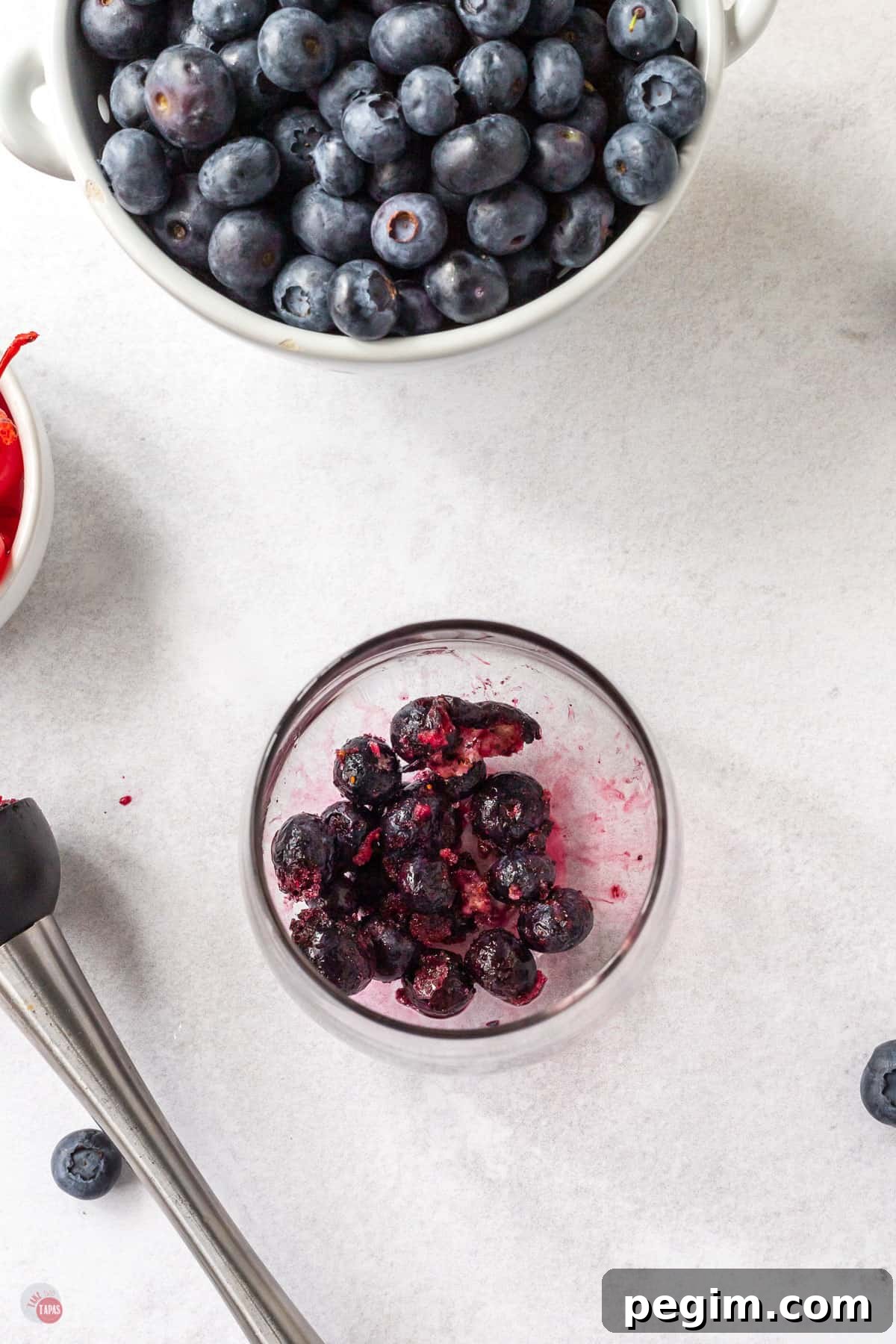 blueberries in a glass
