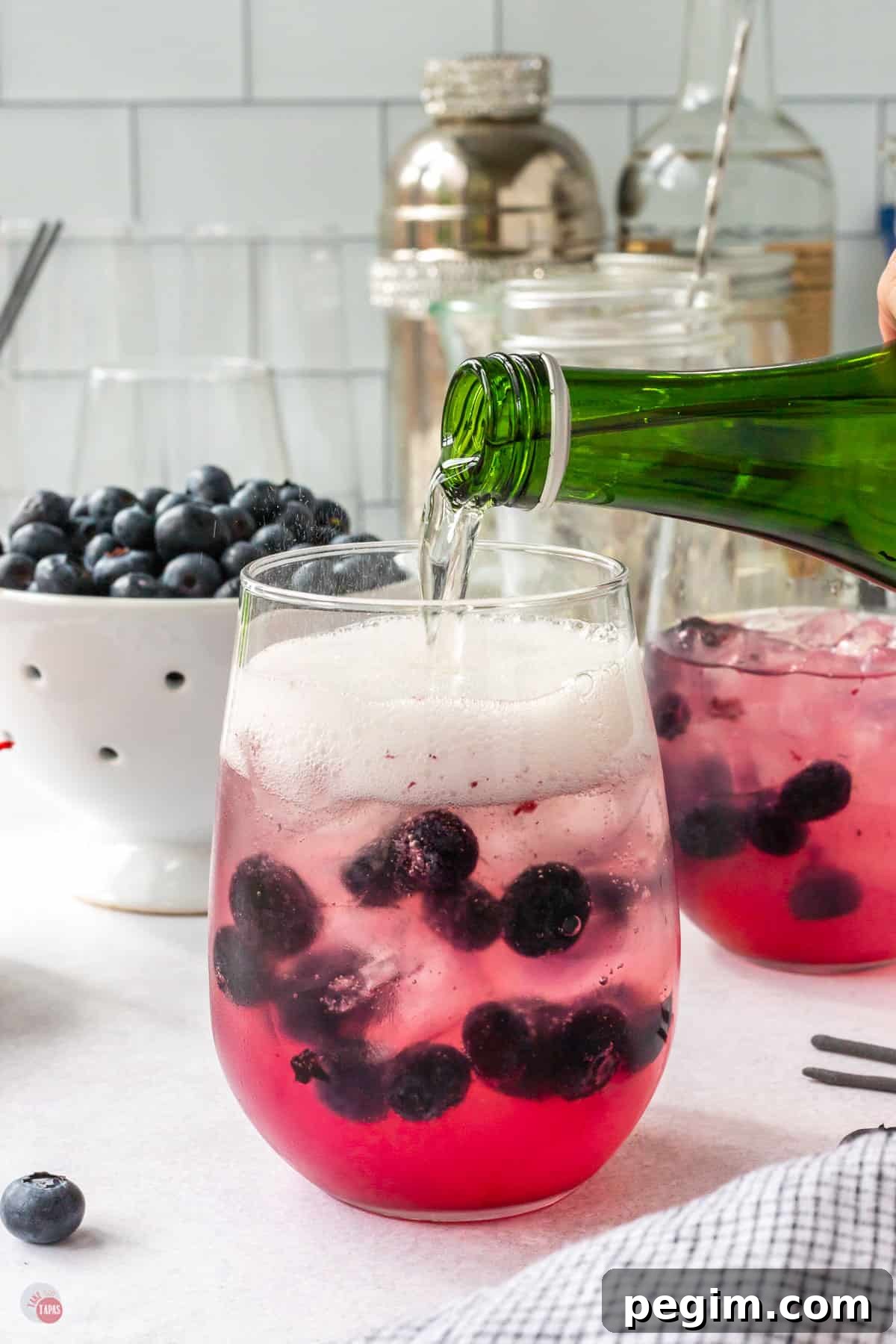champagne pouring in a glass