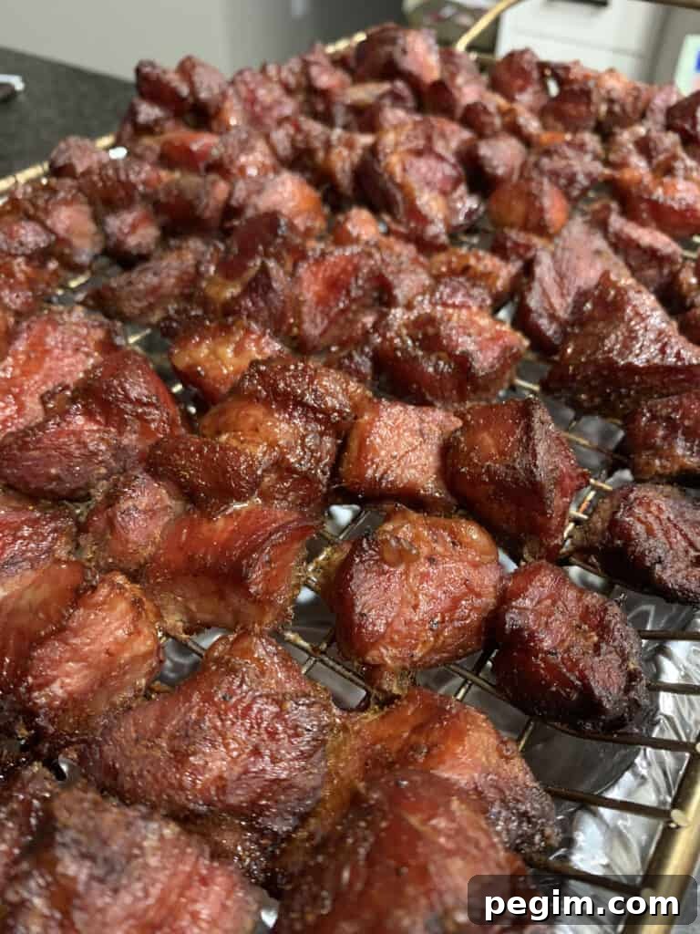 pork shoulder chunks after smoking for 6 hours