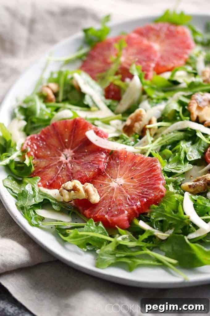 arugula salad with fennel and blood oranges