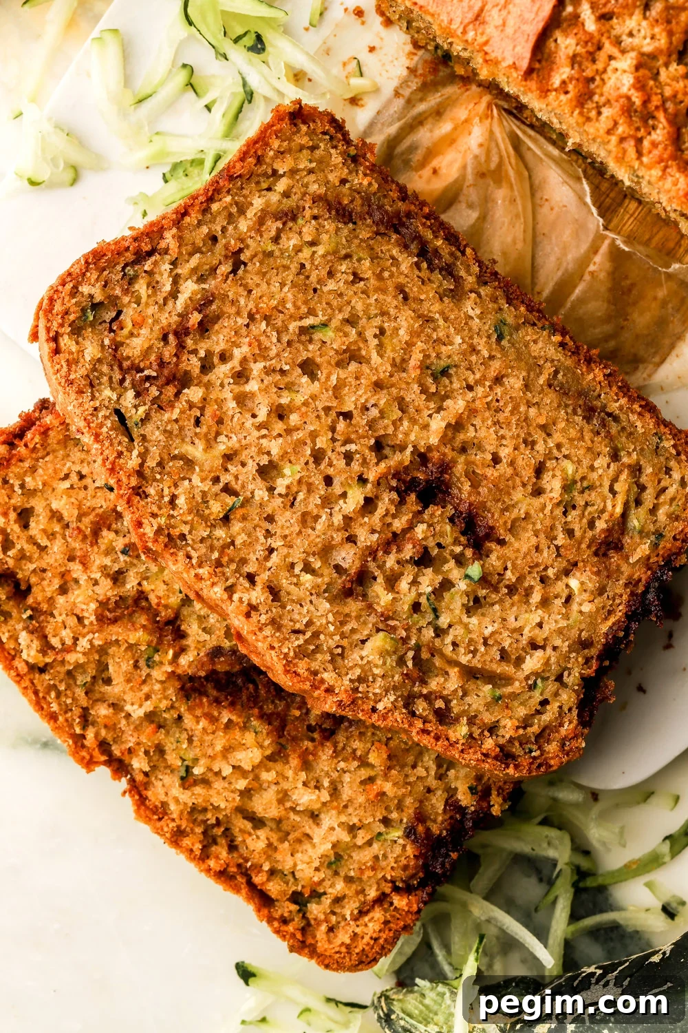 Zucchini Bread with a slice cut