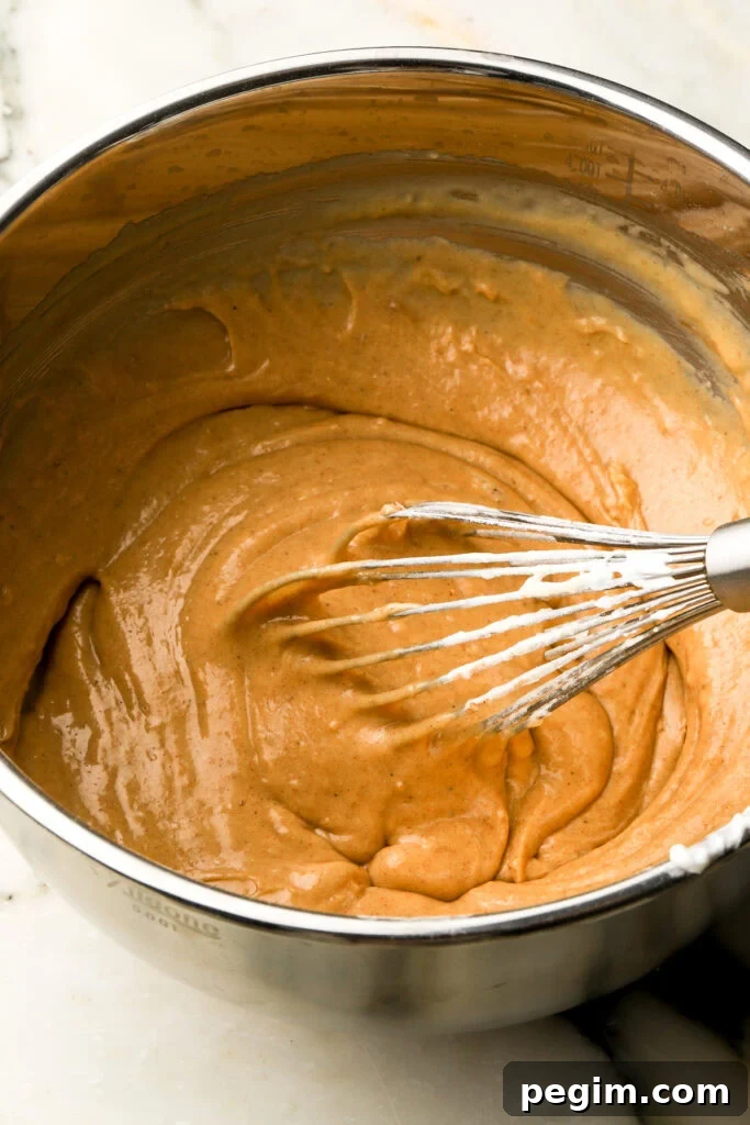 dry ingredients folded into batter