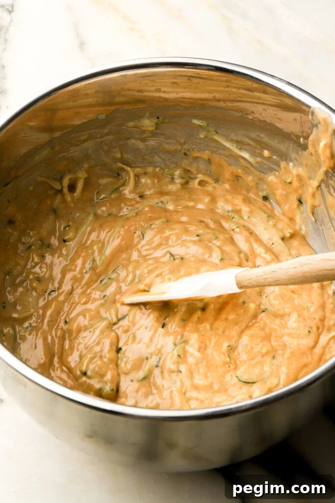 zucchini folded into batter