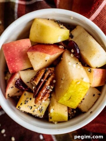 close up on fall fruit salad