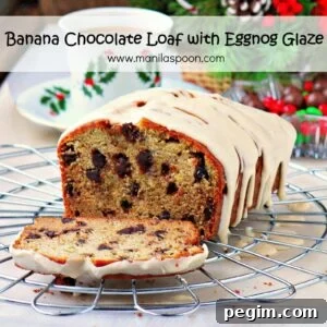 Banana Eggnog and Chocolate Loaf Cake