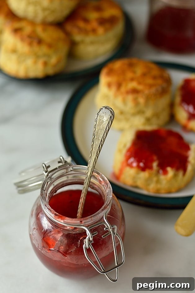 Stawberry lime jam and quick, easy basic scones