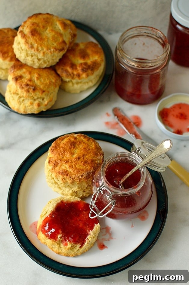 A tangy strawberry lime jam and recipe for quick, easy, basic scones