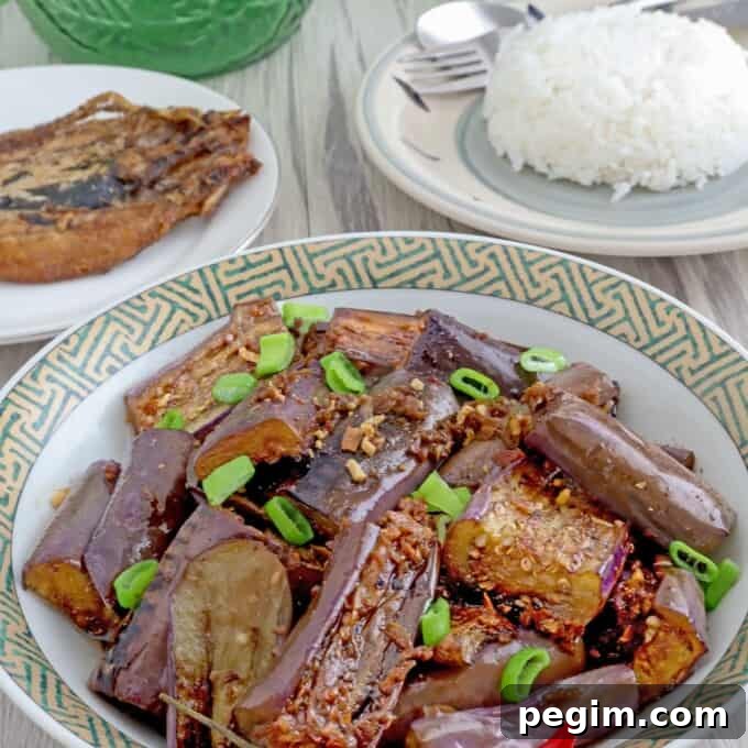 Adobong Talong on a serving plate