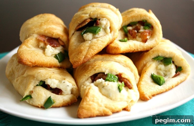 These Bacon Jalapeno Ranch Crescents are a super easy and delicious appetizer- they come together so quickly and taste awesome!