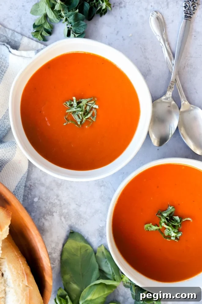 Image of bowls of instant pot tomato soup