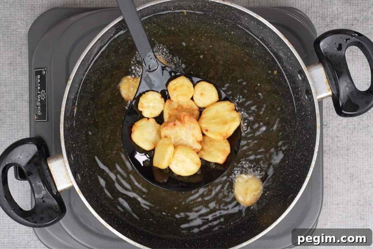 Double fried potatoes.