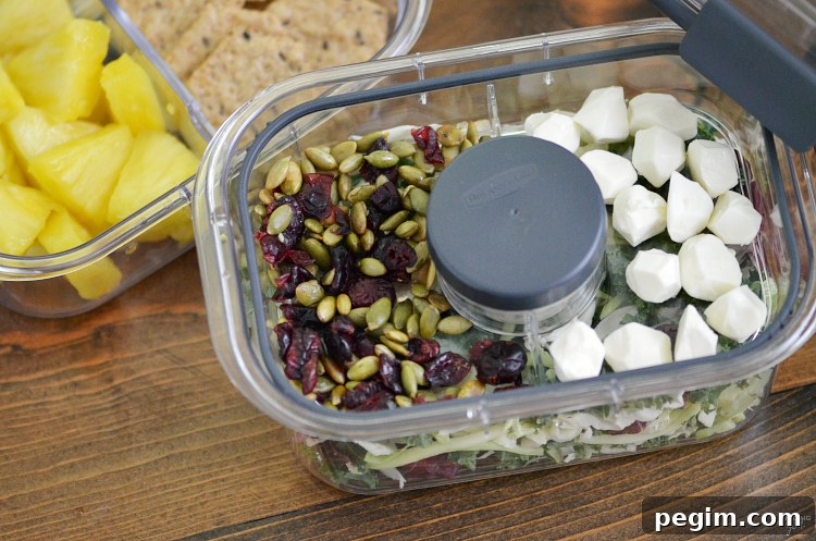 Prepared salad lunch in Rubbermaid containers