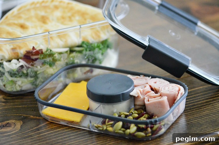 Salad kit used as a wrap filling with flatbread