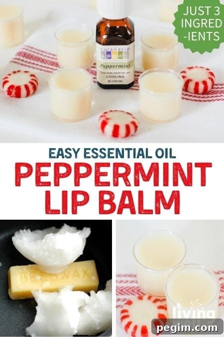 easy essential oil peppermint lip balm
