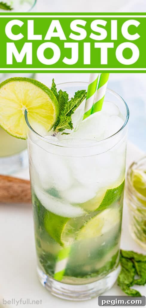pin for classic Mojito cocktail recipe