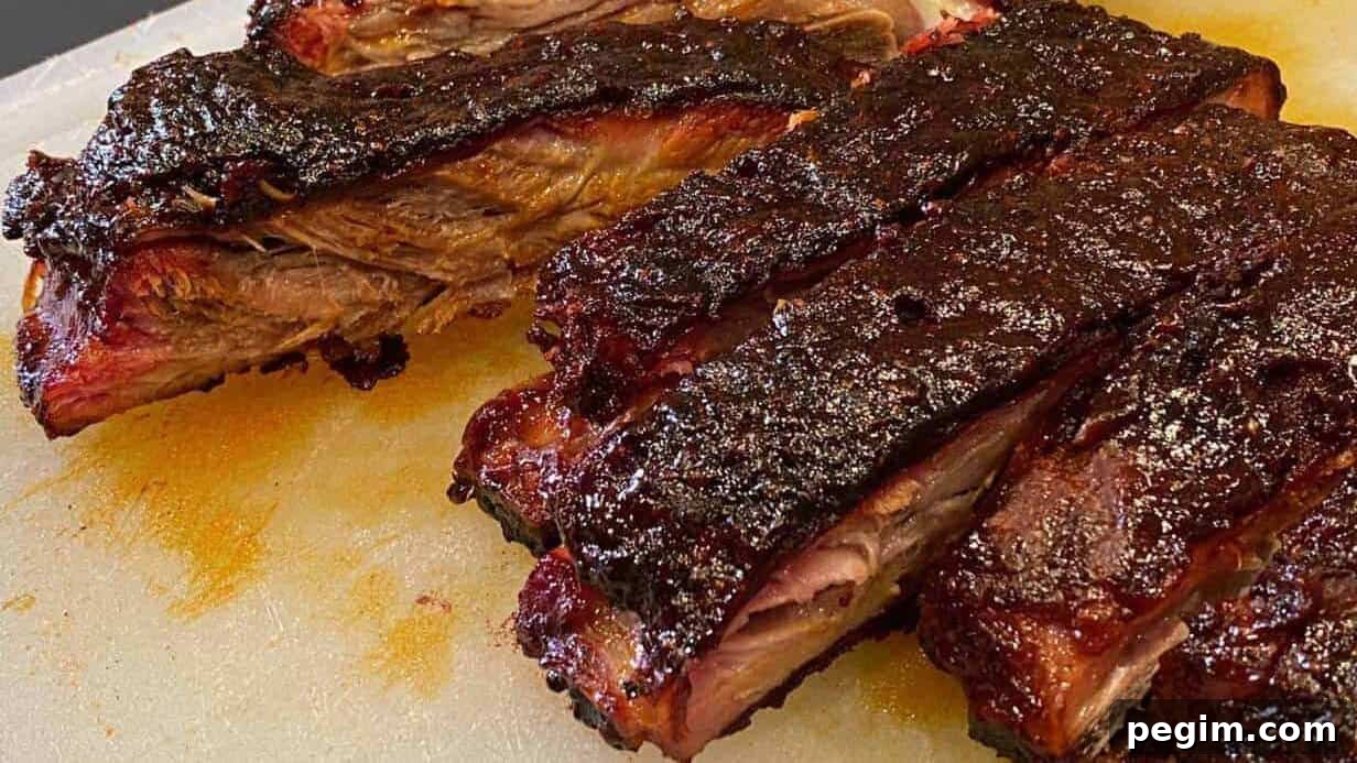 Sliced honey barbecue ribs