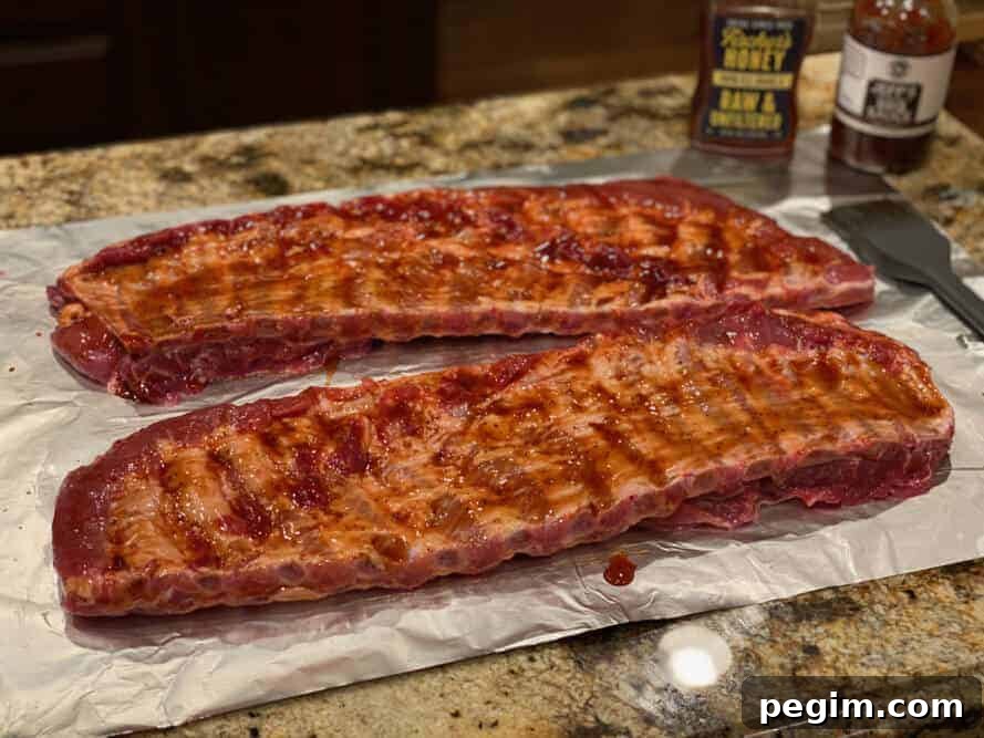 Glaze applied to ribs