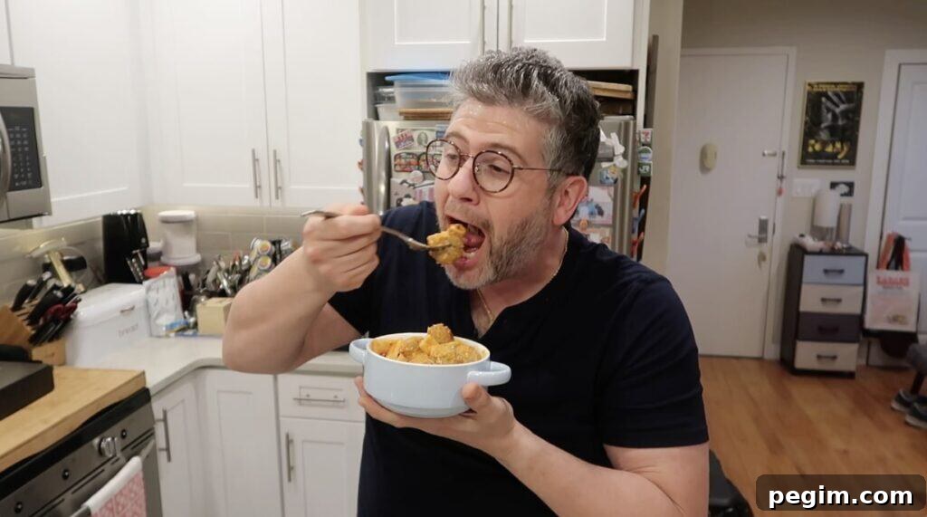 Man eating pasta