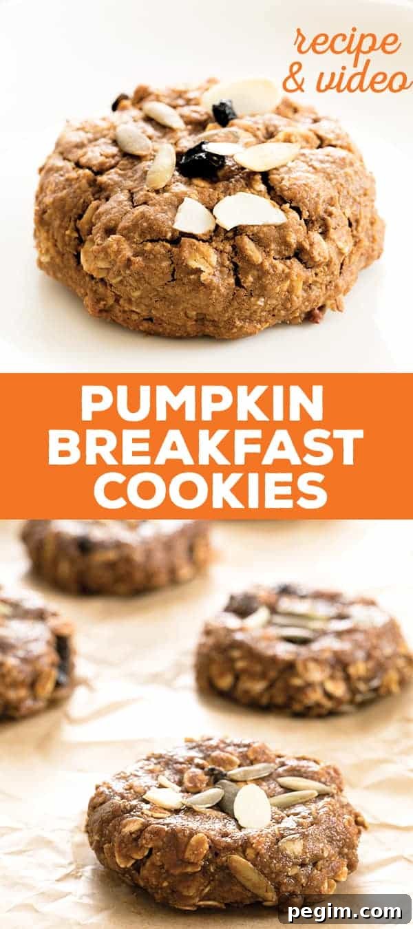 These pumpkin oatmeal breakfast cookies are a healthy way to get your family started in the morning with all the best tastes and smells of the fall season.