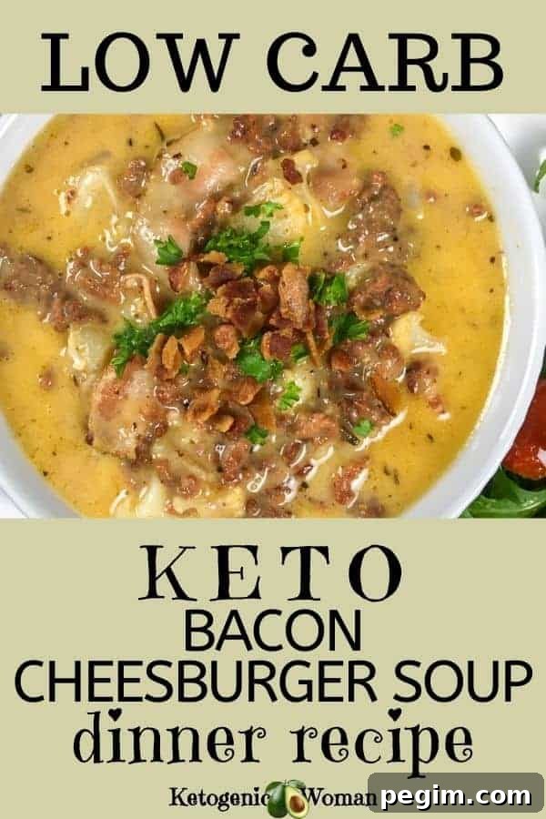 Low carb keto cheeseburger soup dinner recipe (1)