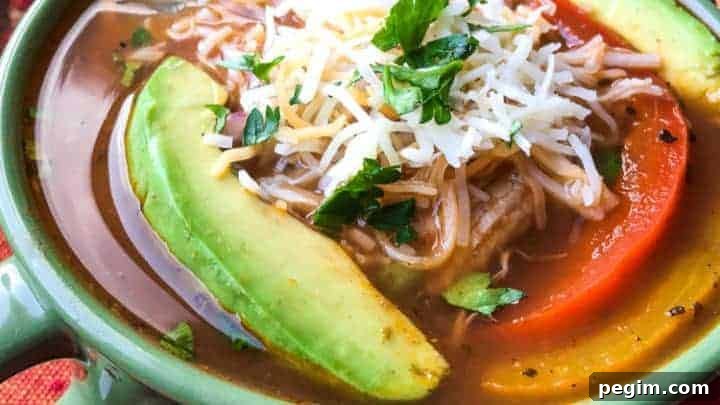 Keto Low Carb Mexican Chicken Fajita Soup Recipe