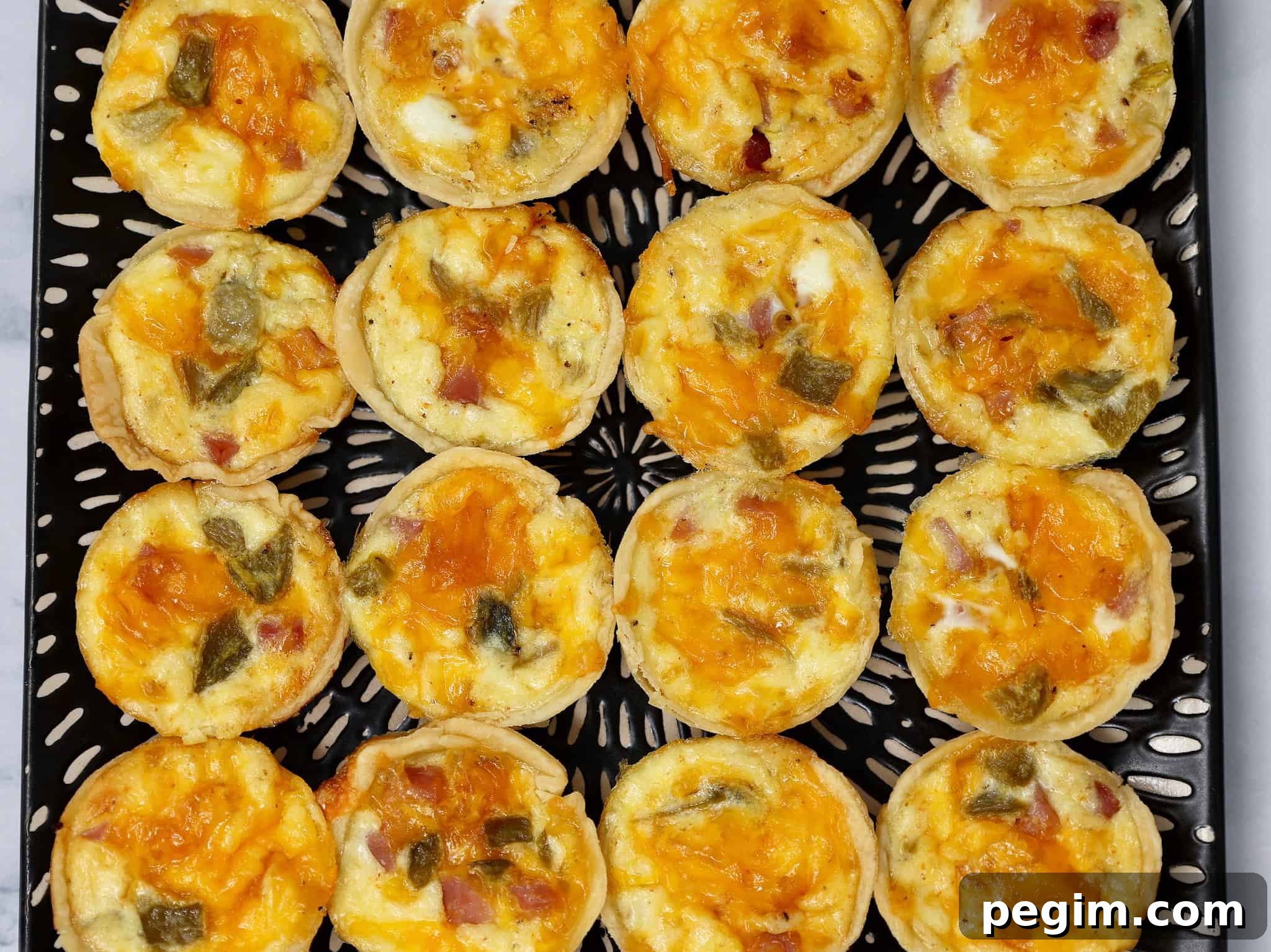 southwest mini quiche in a muffin tin