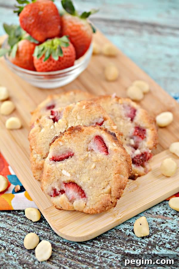 low carb strawberry cookie on a board