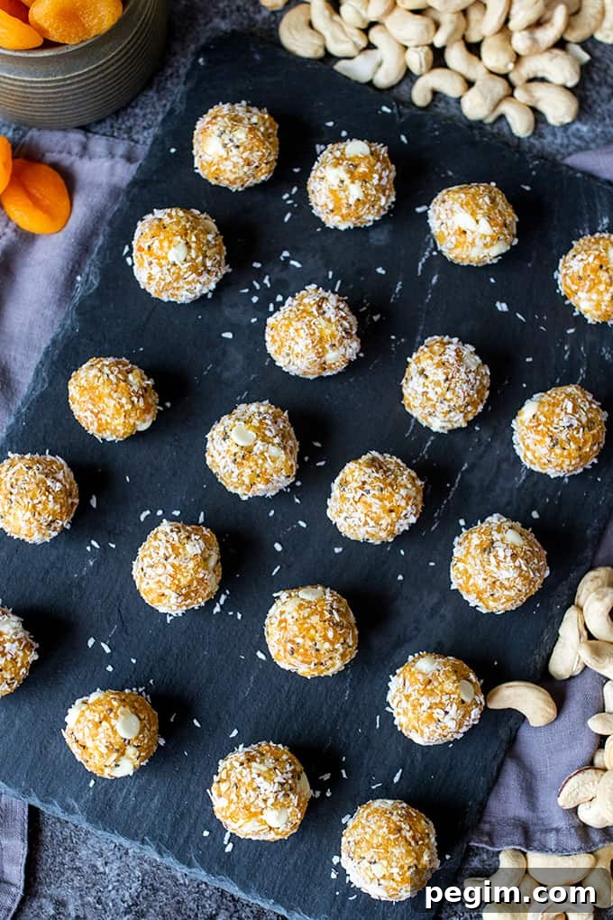 Cashew Apricot White Chocolate Energy Balls - A healthier way to combat that afternoon energy dip!