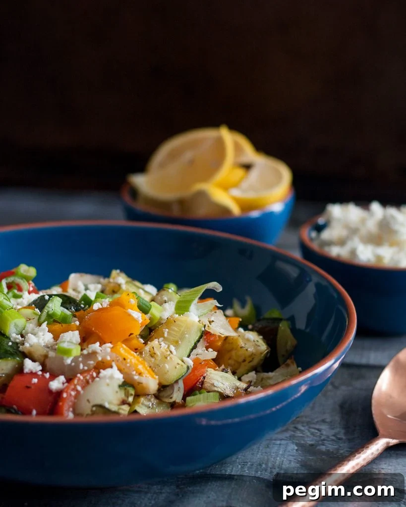 Simple, fresh flavors are the best way to dress up this colorful Greek oven roasted vegetables dish. * Recipe on GoodieGodmother.com