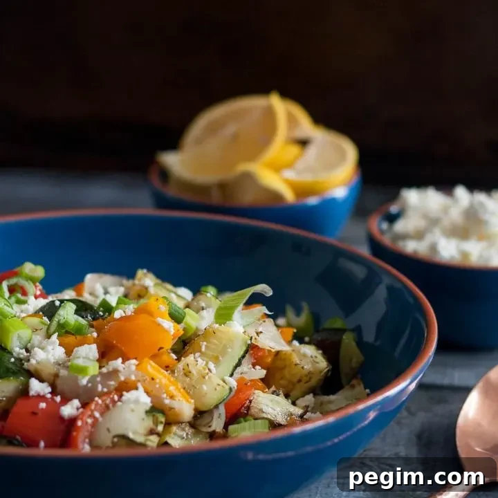 Simple, fresh flavors are the best way to dress up this colorful Greek oven roasted vegetables dish. * Recipe on GoodieGodmother.com