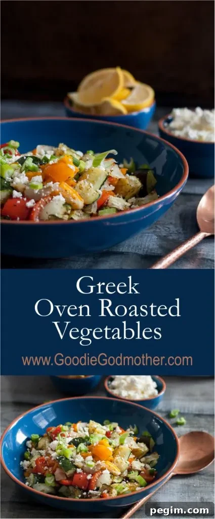 Simple, fresh flavors are the best way to dress up this colorful Greek oven roasted vegetables dish. * Recipe on GoodieGodmother.com