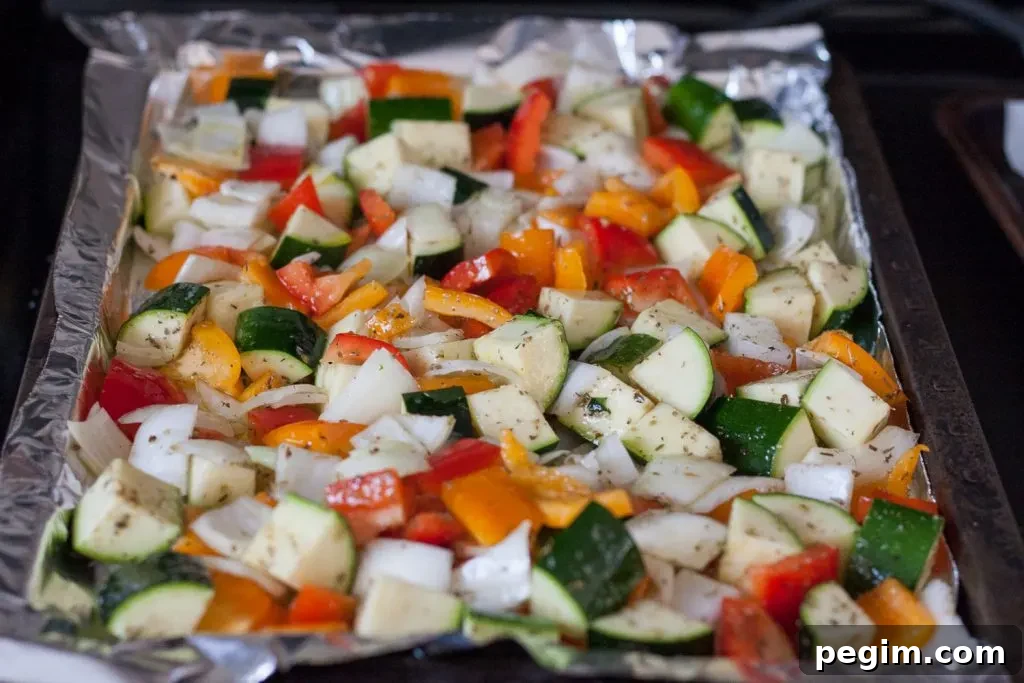 Simple, fresh flavors are the best way to dress up this colorful Greek oven roasted vegetables dish. * Recipe on GoodieGodmother.com