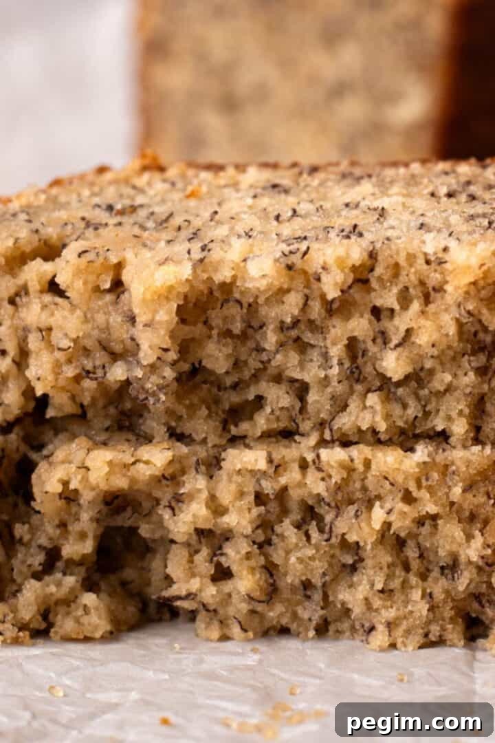 Gluten free banana bread inn slices