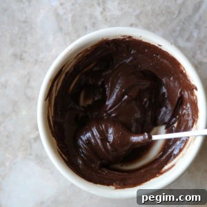 healthy chocolate peanut butter frosting for cakes low fat in a bowl