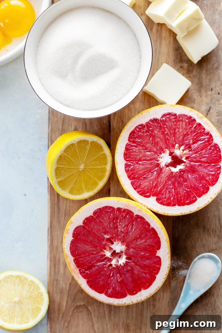 photo of ingredients in grapefruit curd