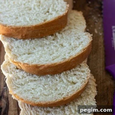 slices of homemade white bread on a chopping board