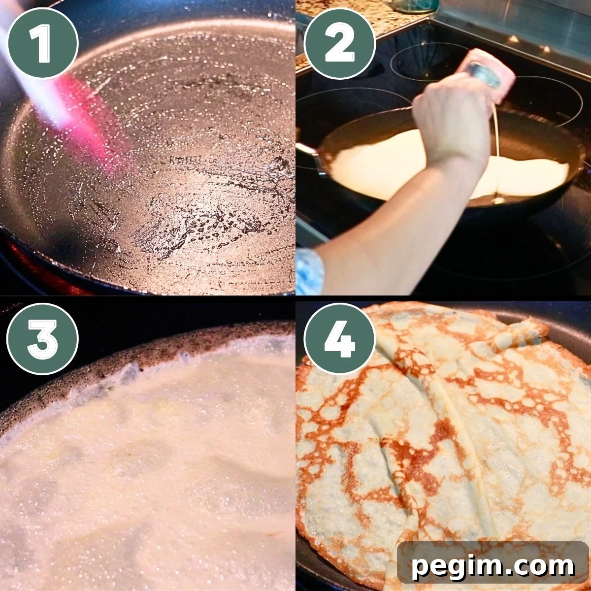 4 steps to cook homemade crepes