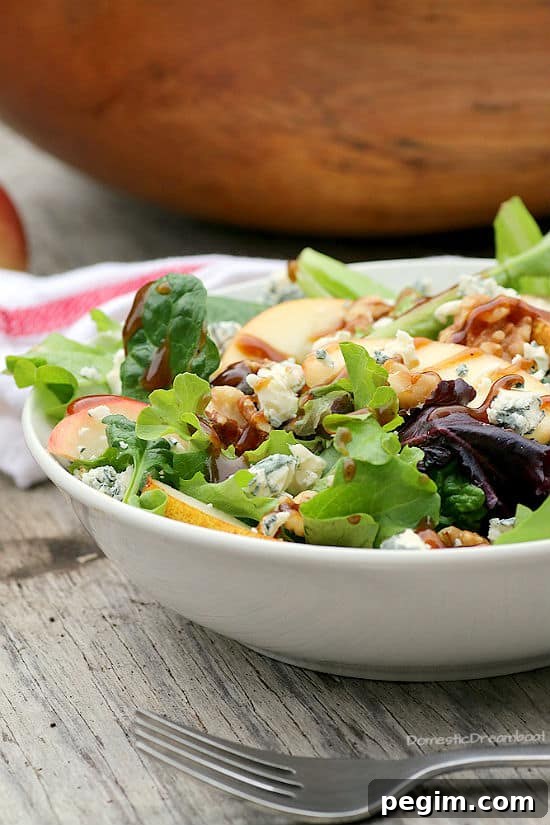 Apple and Pear Salad with Balsamic Maple Cinnamon Dressing
