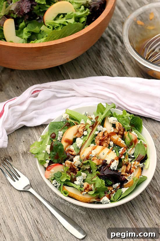 Apple and Pear Salad with Balsamic Maple Cinnamon Dressing